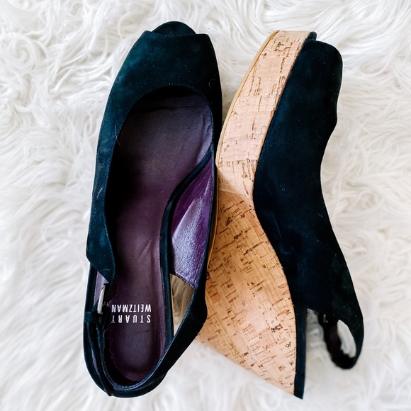 STUART Weitzman Sling Back wedges, SZ 8 EUC - Picture 4 of 12